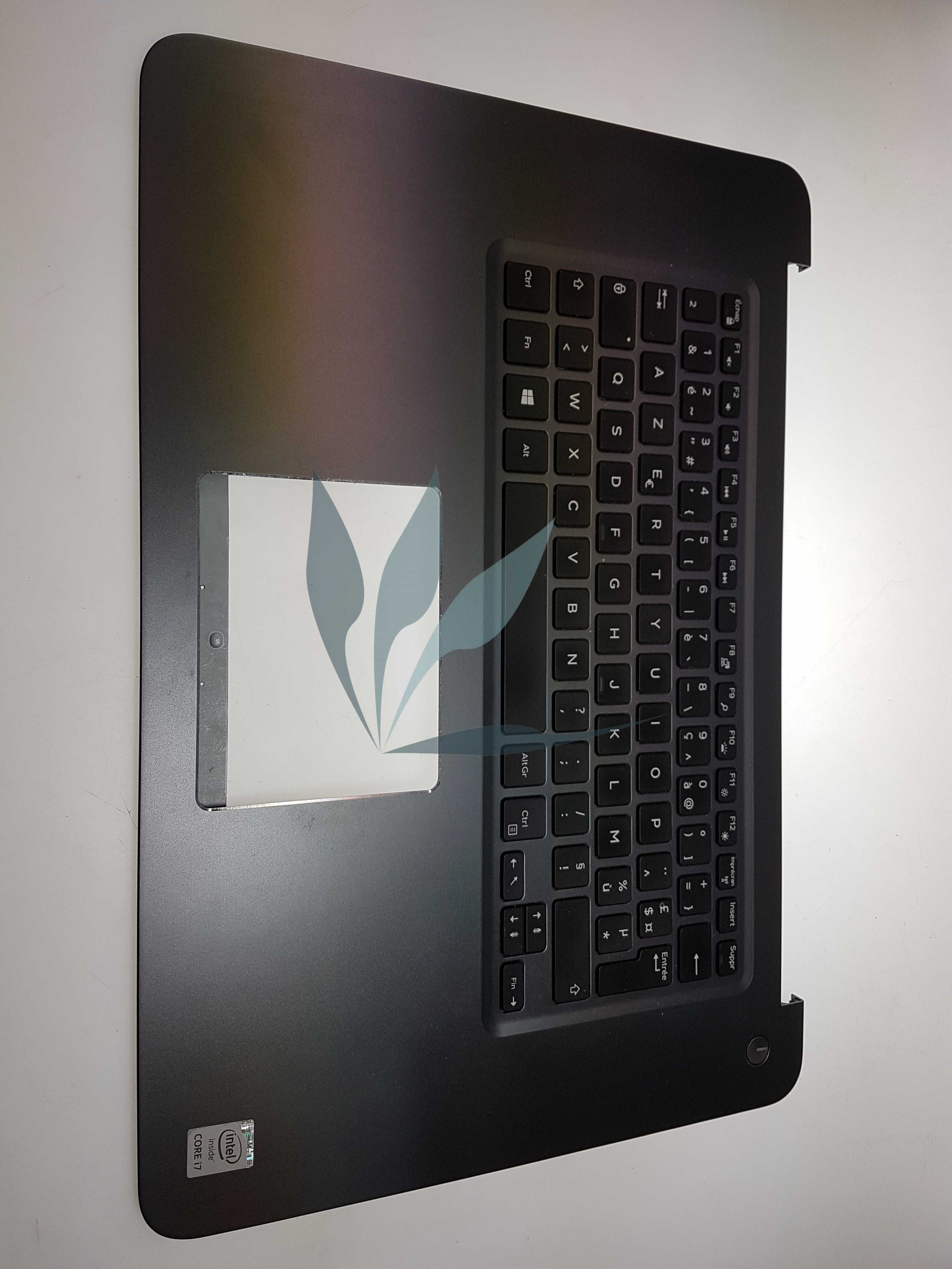 Plasturgie repose-poignets avec clavier francais, sans touchpad pour DELL Inspiron 15-7548