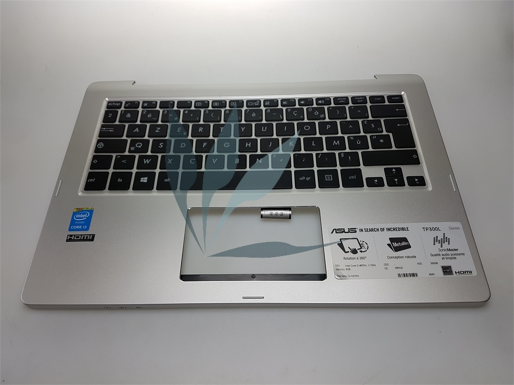 Clavier avec repose-poignets gris sans touchpad pour Asus TP300LA
