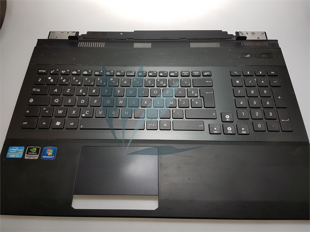 Plasturgie repose poignets avec touchpad complet et clavier français noir pour Asus G74SX