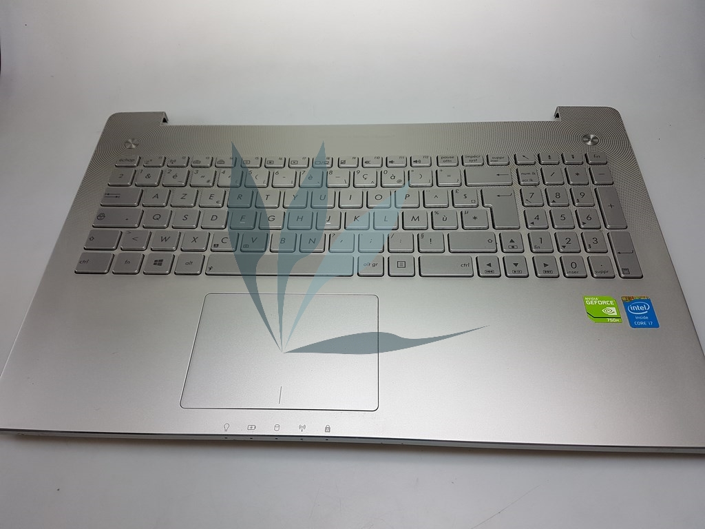 Clavier avec repose poignée argent / clavier français azerty pour Asus N550 