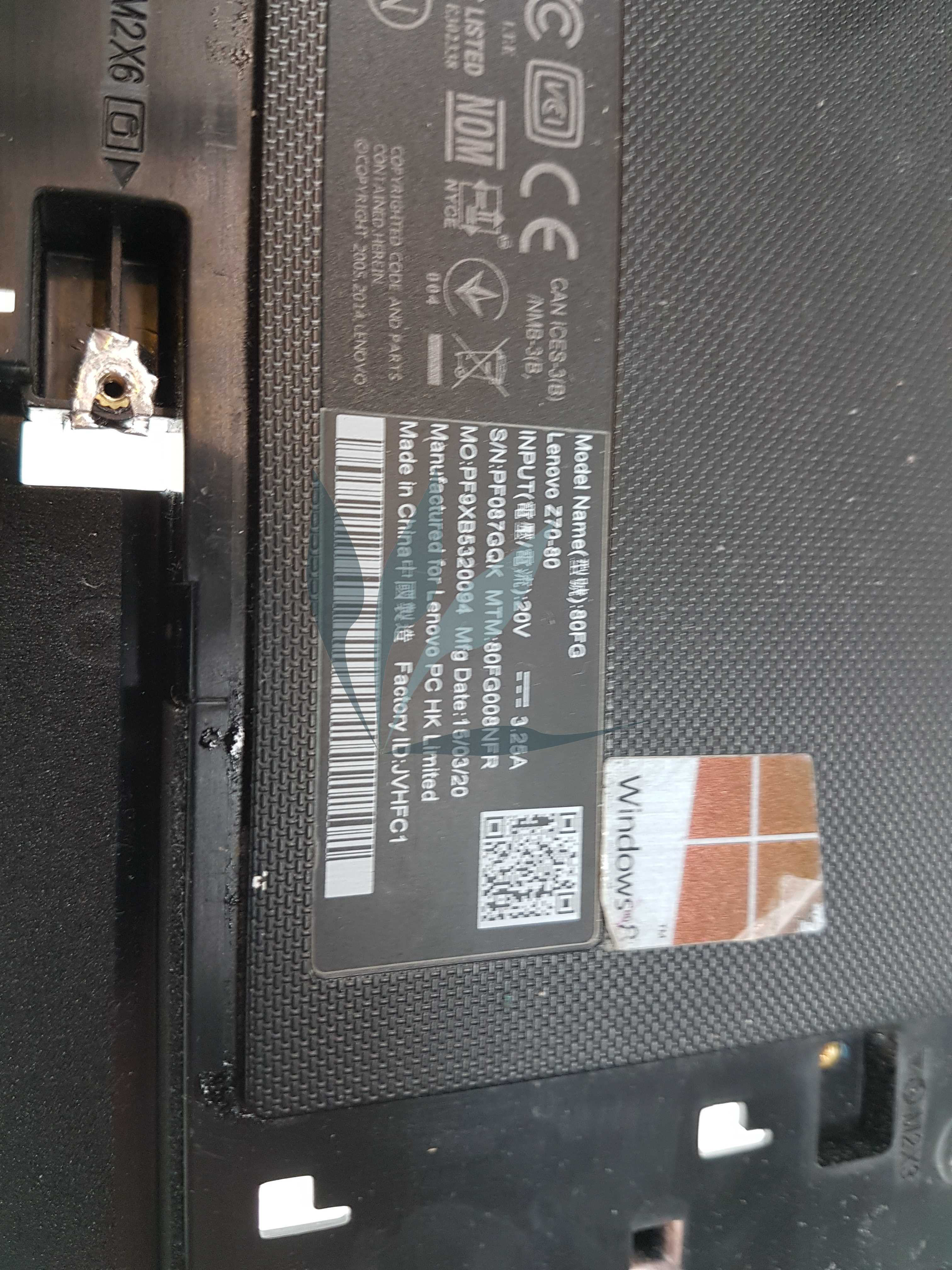 Fond de caisse noir pour Lenovo Z70-80