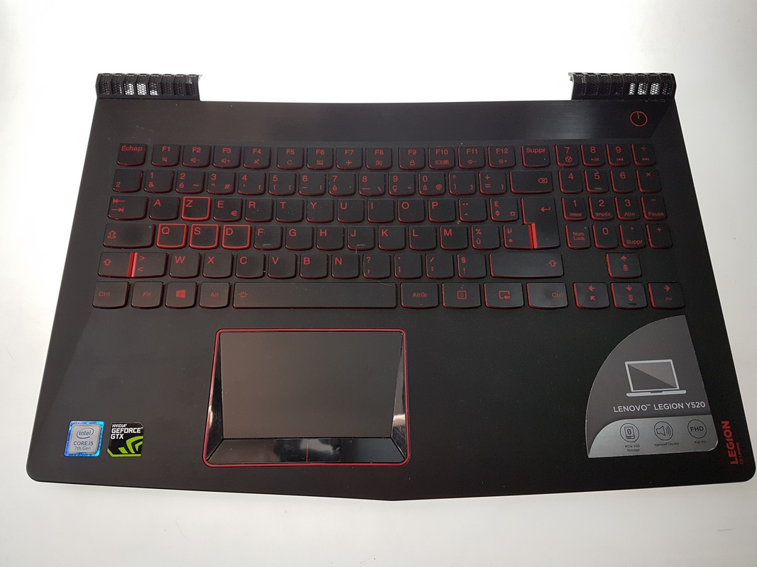 Clavier avec repose poignets noir et touchpad pour Lenovo Y520-15IKBN