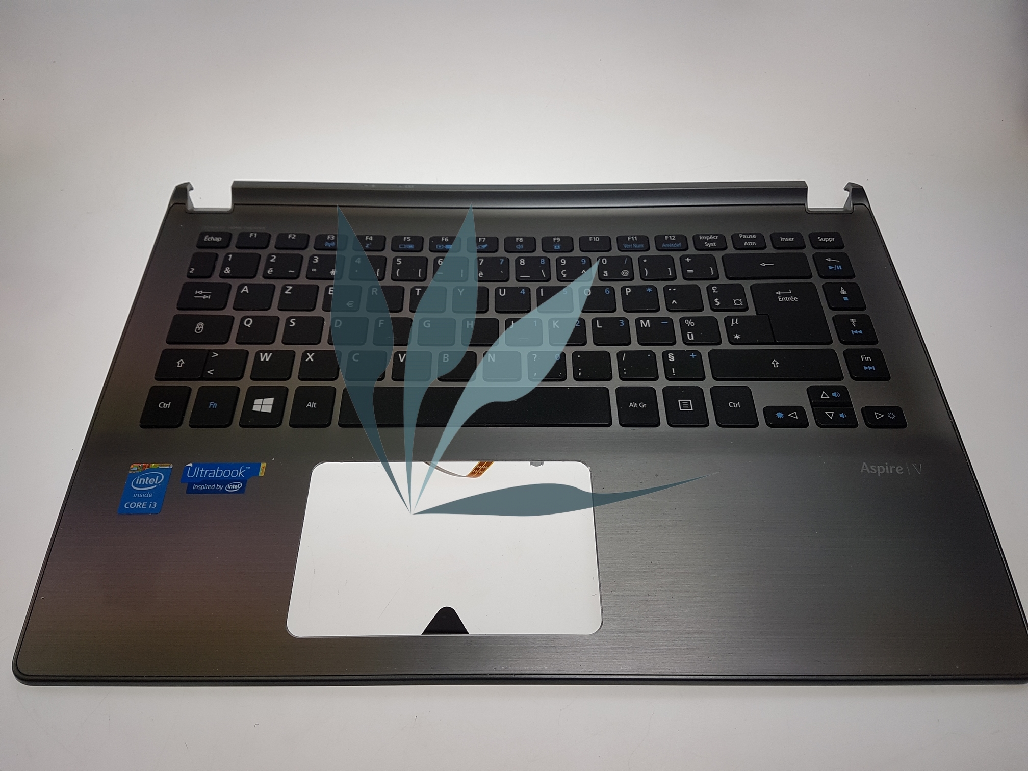 Plasturgie repose poignets argent avec clavier francais sans touchpad pour Acer Aspire V7-482P