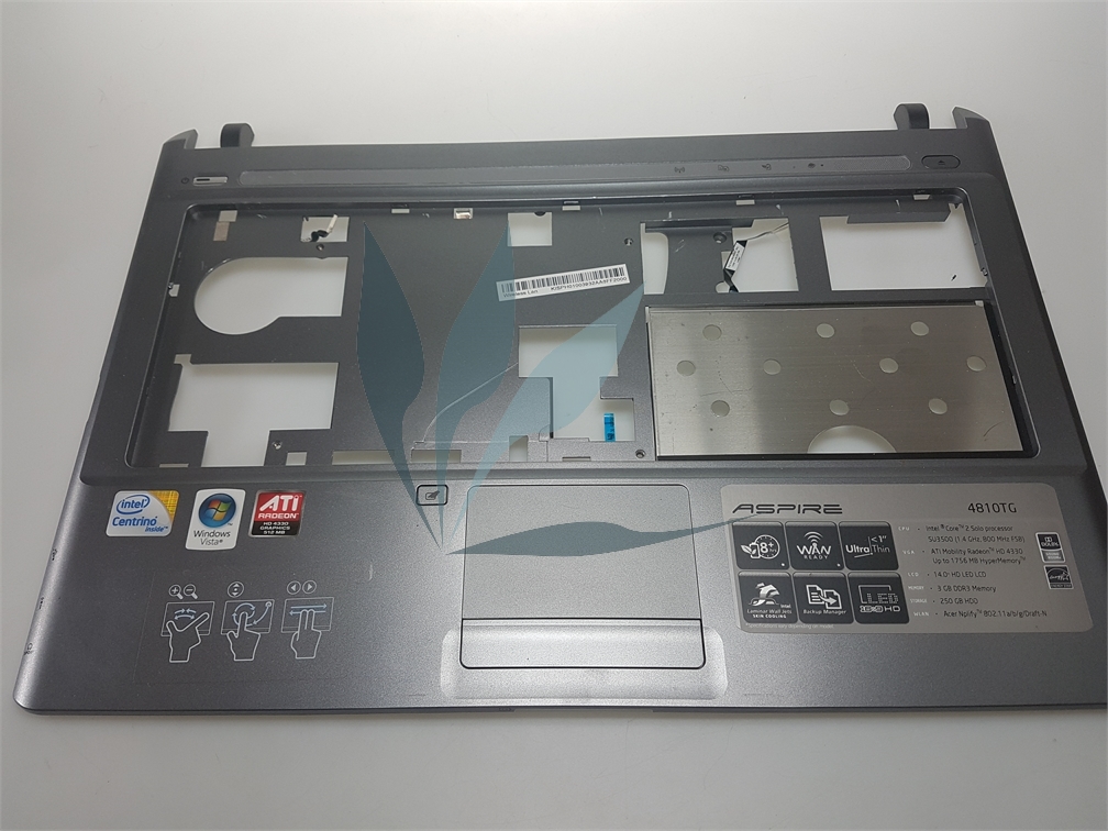 Plasturgie repose poignets grise avec touchpad pour Acer Aspire 4810TG