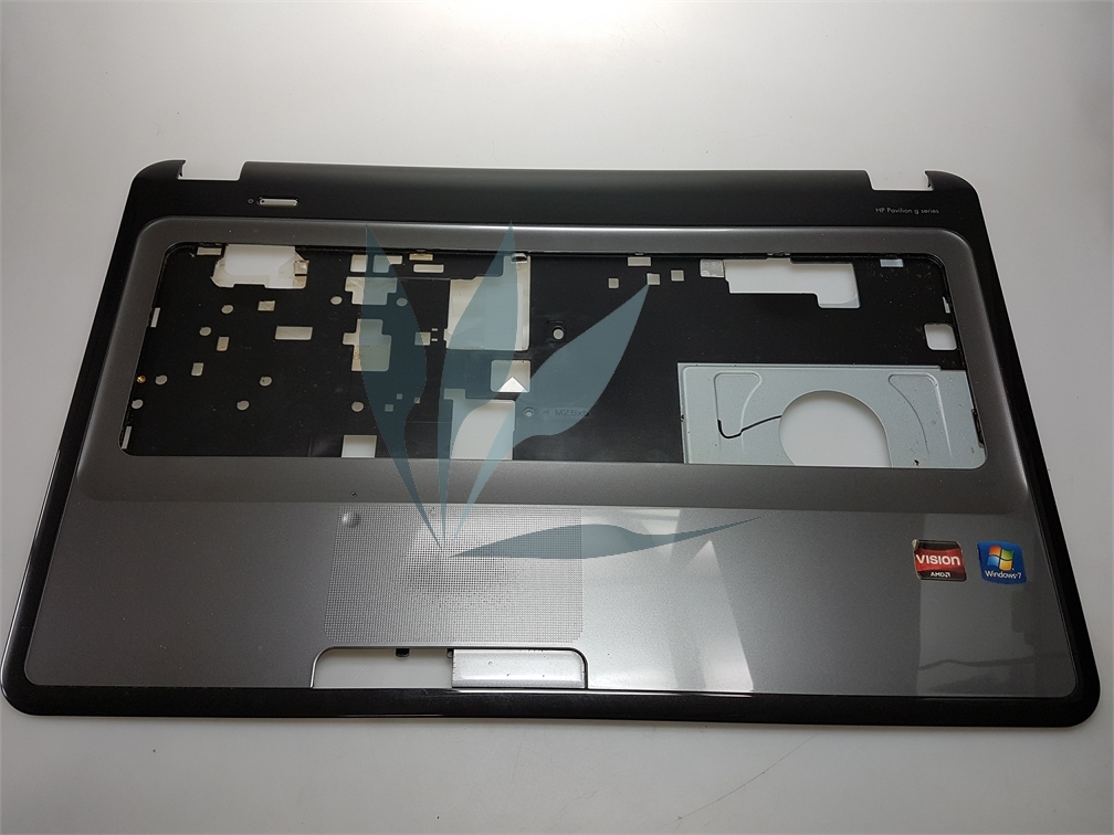 Plasturgie capot repose poignet gris argenté ( manque bouton gauche du touchpad) pour HP Pavilion G7-1131sf