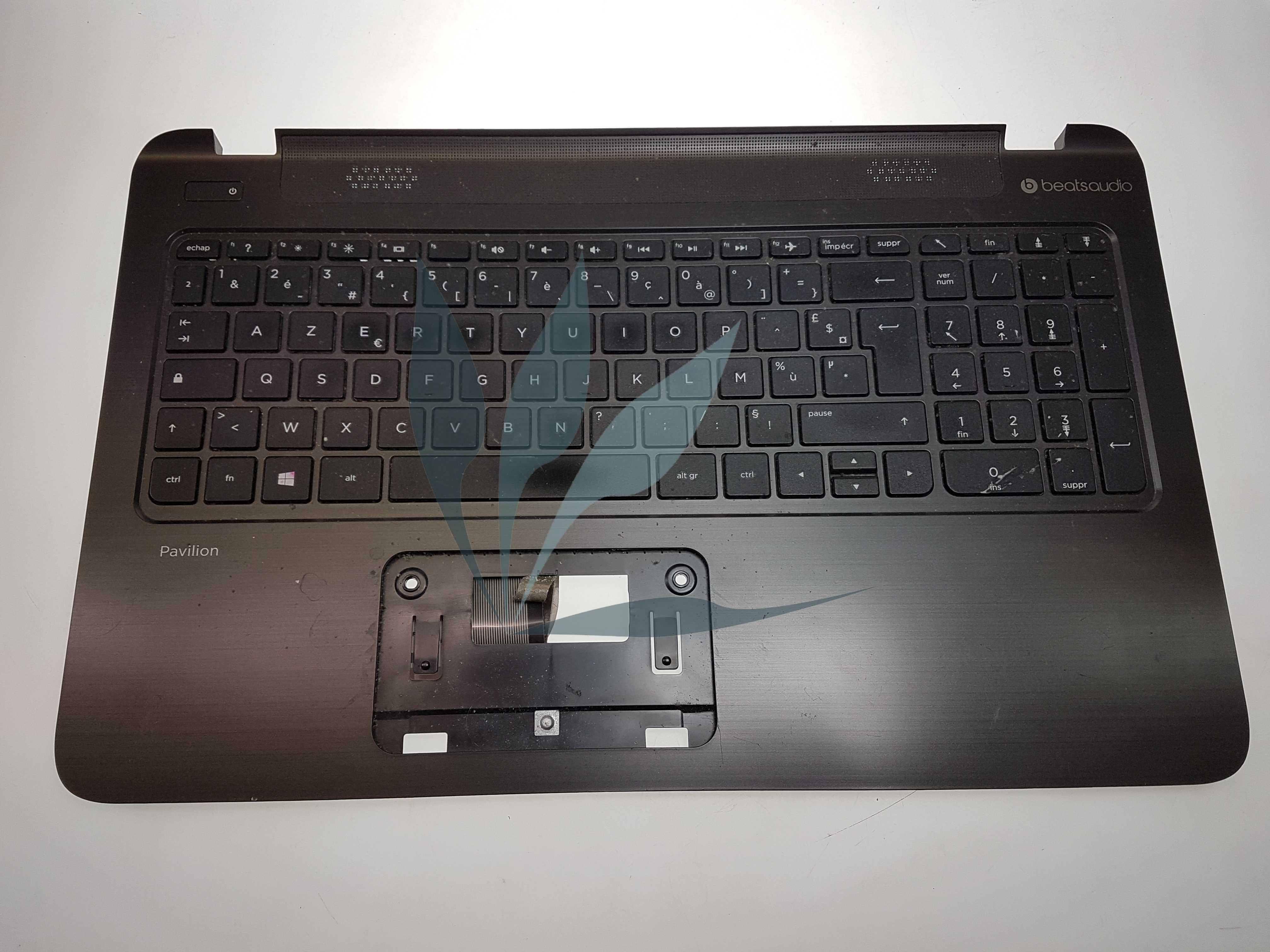 Plasturgie repose-poignets grise avec clavier francais pour HP 15-p005nf