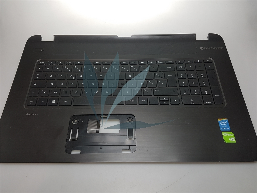 Plasturgie repose-poignets avec clavier sans touchpad texturé foncé pour HP 17-f165nf