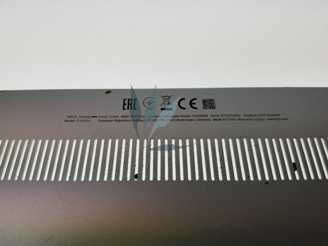Fond de caisse gris pour HP Envy 13-4100NF