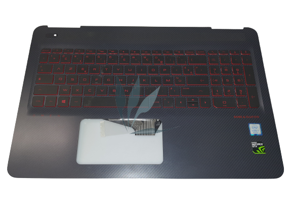 Clavier français noir rétroéclairé en rouge pour HP Omen 15-AX