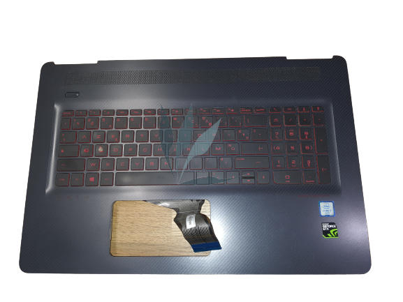 Clavier français avec repose poignets rétroéclairé noir pour HP Omen 17-w104nf