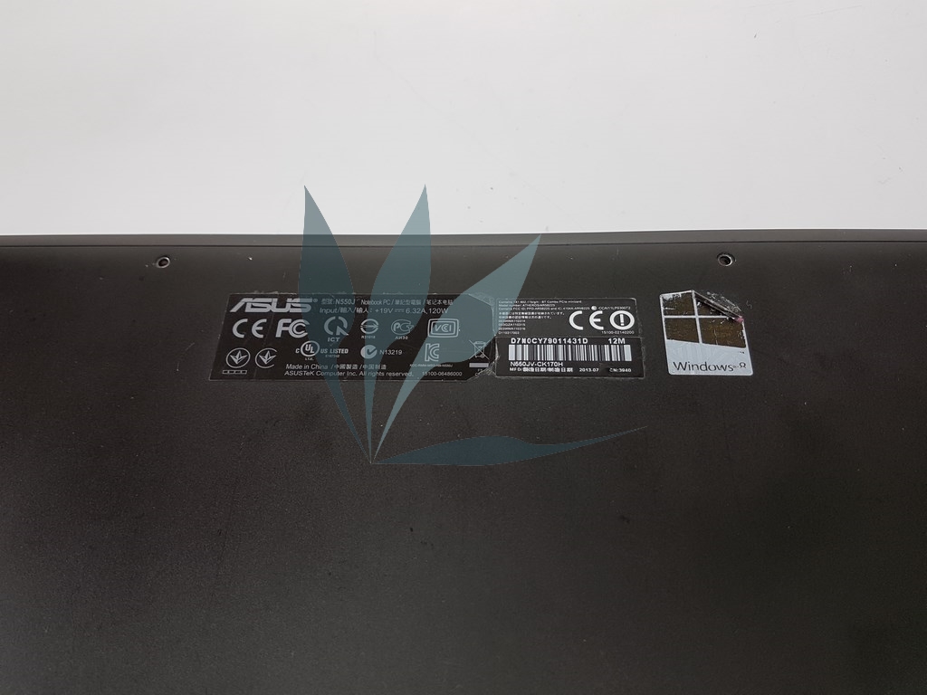 Plasturgie fond de caisse pour Asus N550 
