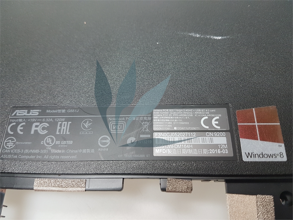 Fond de caisse pour Asus G551JW / G551JM