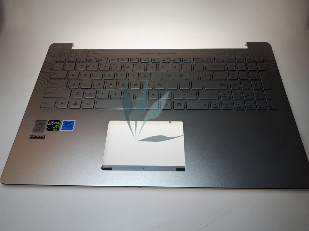 Plasturgie repose-poignets silver sans touchpad avec clavier français pour Asus ux501jW