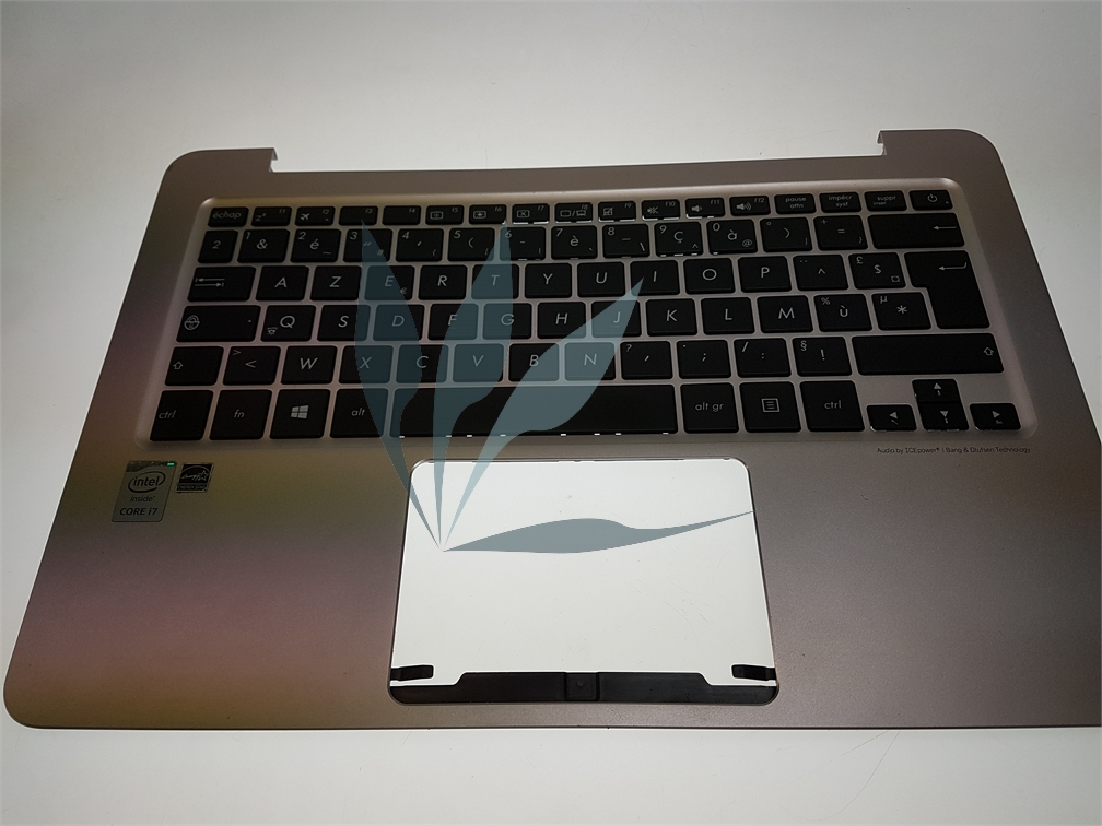 Plasturgie repose-poignets argentée sans touchpad avec clavier français pour Asus ux305L