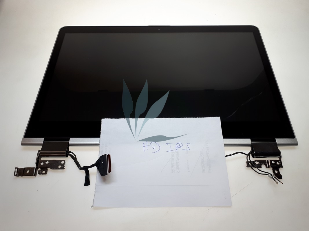 Module écran HD  AntiGlare (1366×768), slim/flat (3.6-mm), SVA, eDP, 220 nits, 16:9 ultra
wide aspect ratio TouchScreen equipé d'une camera non infra rouge
avec Capot gris et charnières/cable video  pour HP X360 14-ba019nf