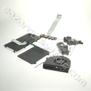 Kit pièces pour Toshiba Satellite A660 comprenant:
- Carte audio avec sorties USB
- Carte led
- Haut-parleur droite/gauche
- Plasturgie cache mémoire
- Plasturgie cache disque dur
- Ventilateur