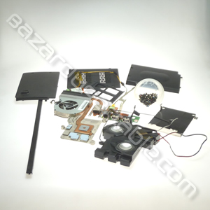 Kit pièces pour toshiba Satellite P300-156 comprenant:
- Carte modem avec câble
- Carte sortie réseau et sorties USB avec câble
- Caddy disque dur
- Haut-parleur
- 2 coques cache disque dur
- Coque cache mémoire
- Ventilateur/Radiateur
- Kit vis