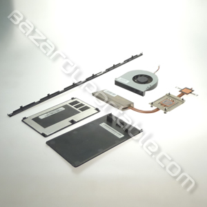 Kit pièces pour Toshiba Satellite C655 comprenant:

- cache vis
- ventilateur
- radiateur
- cache disque dur
- cache mémoire