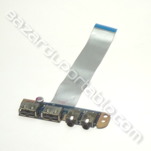 Carte audio- sorties USB avec nappe soudée pour Toshiba Satellite A665-147 