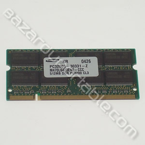 Mémoire PC3200 - 400 Mhz - 512 Mo
