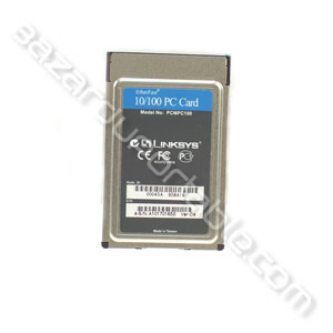 Carte réseau 10/100 EtherFast Linksys PCMCIA pour Compaq Notebook 100 
Attention l'adaptateur réseau est manquant, cette carte ne peut servir qu'en remplacement d'une carte identique HS.