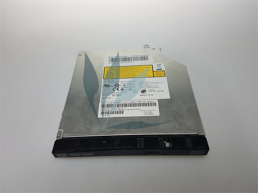 Lecteur graveur de CD/DVD avec façade et caddy pour Acer Aspire 7740G