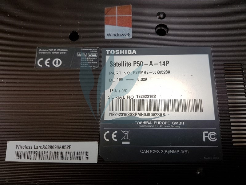 Plasturgie fond de caisse pour Toshiba Satellite P50-A