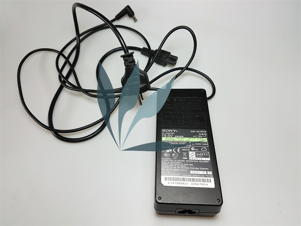 Alimentation d'origine 19.5v 6.2a pour Sony Vaio PCG-8113m